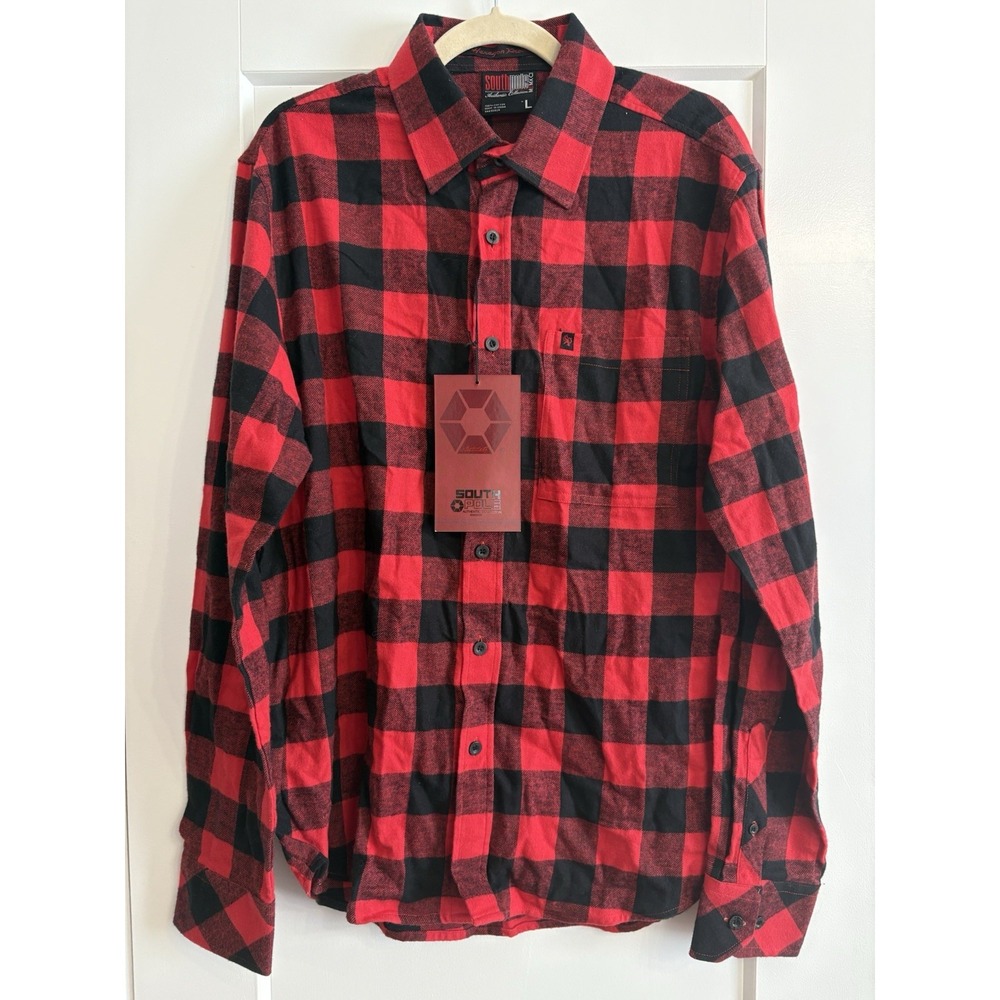 Southpole Authentic Collection Men's Large‎ Buffalo Plaid Flannel Shirt NWT